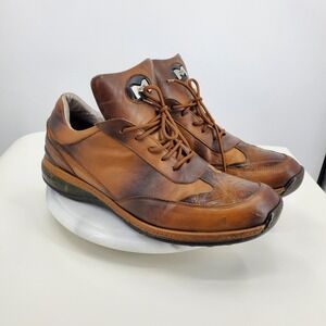 Mauri 8655 Baby Crocodile & Nappa Leather Sneakers Brown Italy Size 45 Airwaves